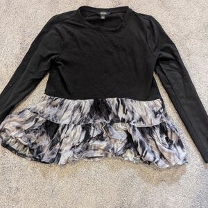 Simply Vera Vera Wang Black and Gray Long Sleeve Top